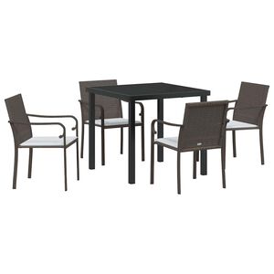 vidaXL Aia s&ouml;&ouml;gilaudade komplekt 5 pcs Pruun ja must PE rattan