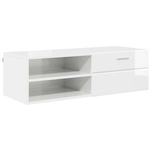 vidaXL Puidust kapp Kergelt l&auml;ikiv valge 100,5 x 39 x 30 cm Tehispuit