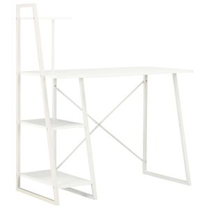 vidaXL laud riiuliga, valge, 102 x 50 x 117 cm