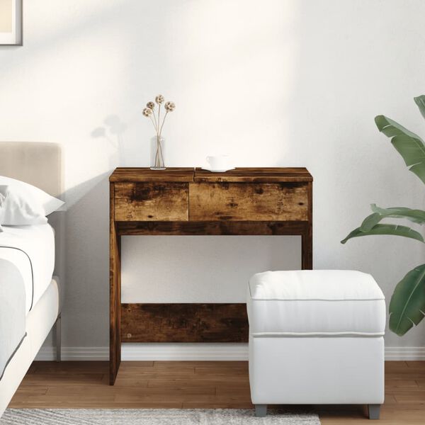 vidaXL peegliga tualettlaud, suitsutatud tamm, 73x46,5x120 cm