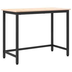 vidaXL laud Neutraalne 100 x 50 x 77 cm T&ouml;&ouml;deldud puit ja teras