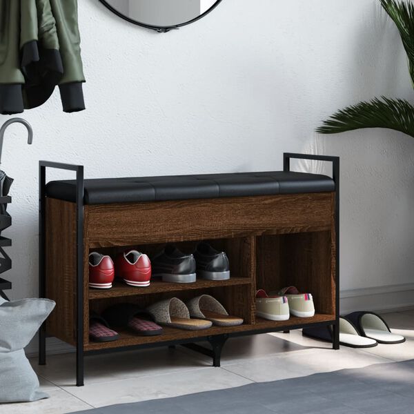 vidaXL jalatsipink, pruun tamm, 85,5 x 32 x 57,5 cm, tehispuit