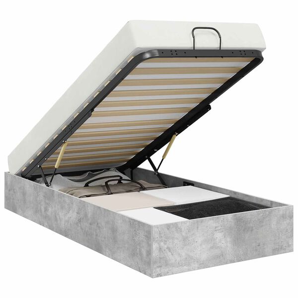 vidaXL Ottomani voodiraam Betoonhall 100 x 200 cm Tehispuit