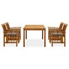 3058088 vidaXL 5 Piece Garden Dining Set with Cushions Solid Acacia Wood (45962+2x312130)
