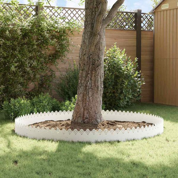 vidaXL Murukatted 10 pcs Valge 103 x 0,05 x 22 cm Teras