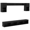 vidaXL TV seinakapid koos LED-iga 6 tk Must tamm Tehispuit