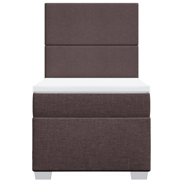 vidaXL kontinentaalvoodi madratsiga, tumepruun, 90x200 cm, kangas