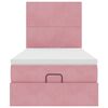 vidaXL Ottomani voodiraam madratsitega, roosa, 100x200cm, samet
