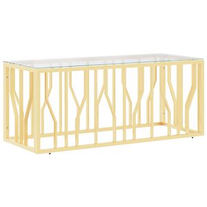 vidaXL kohvilaud, 110 x 45 x 45 cm, roostevaba teras ja klaas