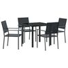 vidaXL Aia s&ouml;&ouml;gilaudade komplekt 5 pcs Must PE rattan
