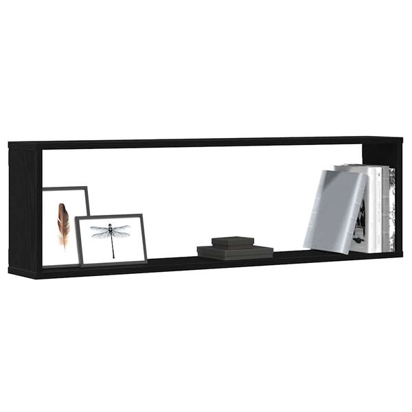 vidaXL seinakuubikuriiulid 2 tk must tamm 100x15x30 cm insenerpuit