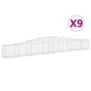 vidaXL kaarekujulised gabioonkorvid 9 tk, 400x30x40/60 cm, raud