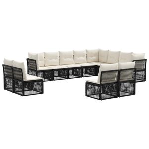 vidaXL Aia Diivanikomplekt 12 pcs Must pol&uuml;rotang