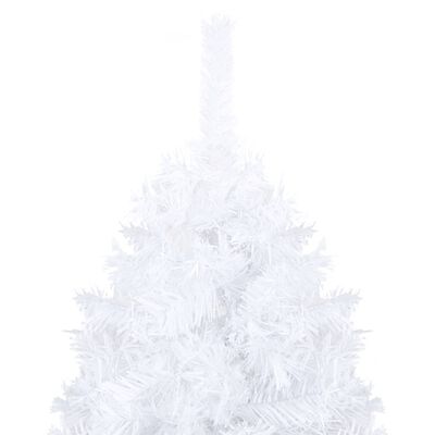 vidaXL valgustusega kunstkuusk kuulidega, valge, 210 cm, PVC