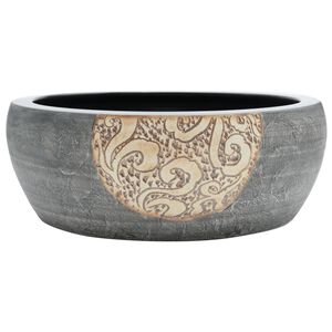 vidaXL valamu t&ouml;&ouml;pinnale, must ja pruun, &uuml;mar, &Phi;41x14, keraamiline