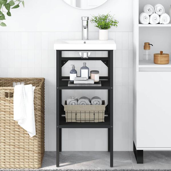 vidaXL vannitoa valamuraam, must, 40 x 38 x 83 cm, raud