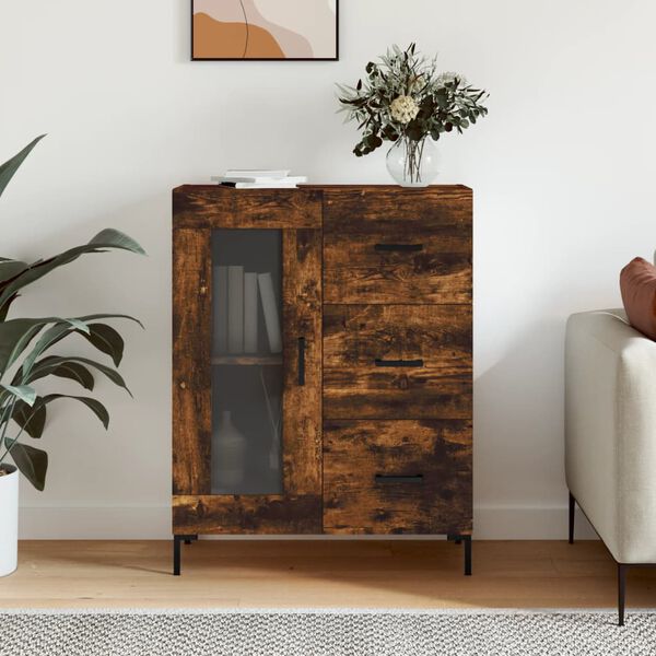 vidaXL puhvetkapp, suitsutatud tamm, 69,5 x 34 x 90 cm, tehispuit