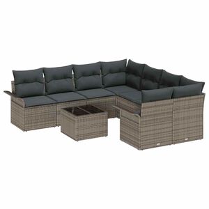 vidaXL Aia Diivanikomplekt padjaga ladustamisega 9 pcs Hall pol&uuml;rotang