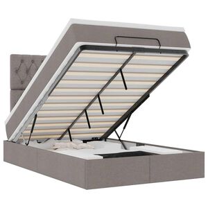 vidaXL Ottomani voodi madratsi ja LED, pruunikashall, 120x190cm kangas