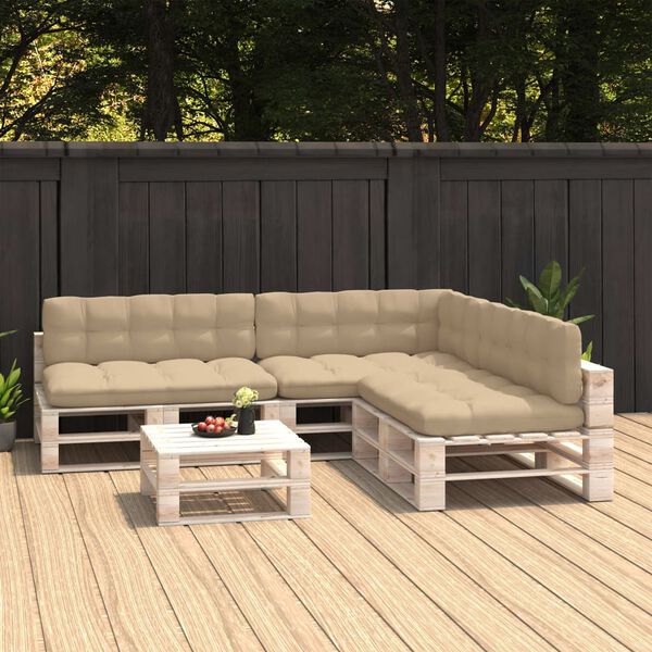 vidaXL euroaluse istmepadjad 7 tk, beež