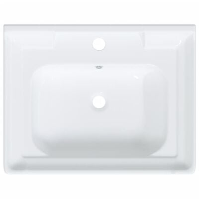 vidaXL vannitoa valamu, valge, 61x48x23 cm, kandiline, keraamiline