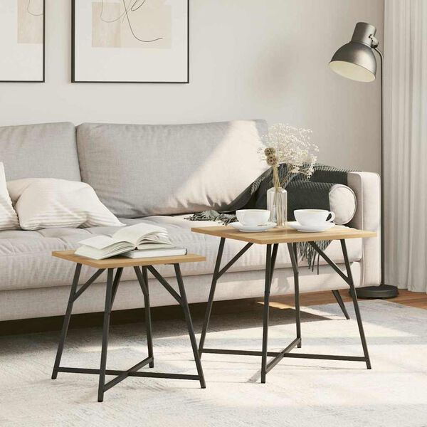 vidaXL Abilaudade komplekt 2 pcs Artisani tamme ja must