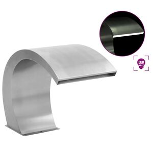 vidaXL basseini purskkaev LEDidega roostevaba teras 30 x 60 x 45 cm