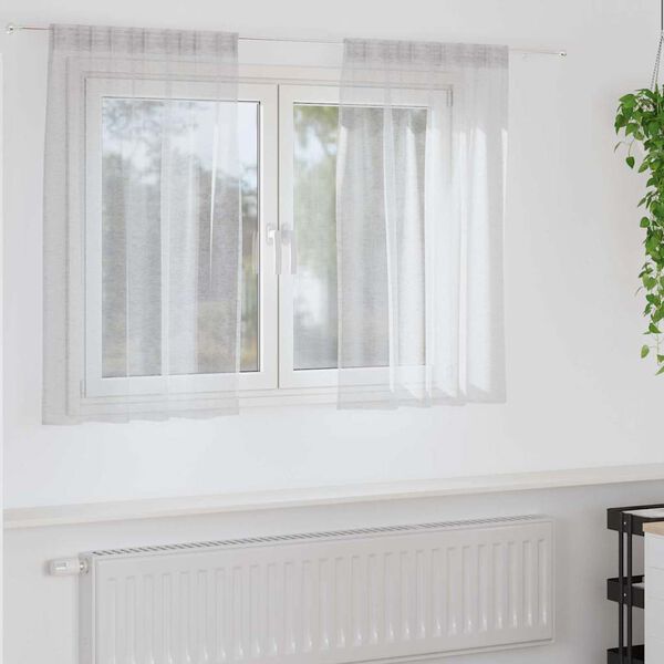 vidaXL Voile Kardin kardinatega 2 pcs Helehall 140 x 140 cm Pol&uuml;ester