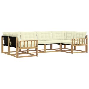 vidaXL V&auml;li diivanikomplekt padjaga 6 pcs Valge ja kreemjas