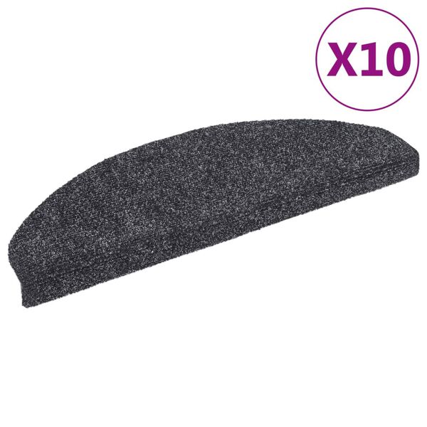 vidaXL isekleepuvad trepimatid, 10 tk, 65 x 21 x 4 cm, tumehall, poolringikujulised, suured