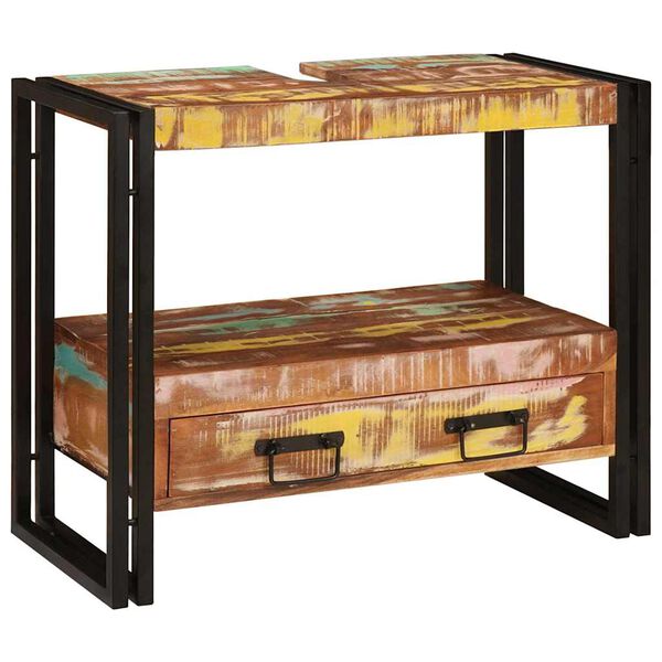 vidaXL Peegli kapp Mitmev&auml;rviline 71 x 33 x 58 cm Tugev taastatud puit