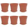 vidaXL Taimepotid 6 pcs Kohviroosa &Oslash; 19 x 16 cm Plastmass