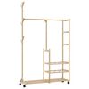 vidaXL riidenagi riiulite ja ratastega 100x38x175,5 cm bambusest