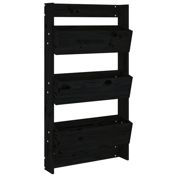 vidaXL 3-tasandiline taimekast, 60 x 18,5 x 110 cm, must, männipuit
