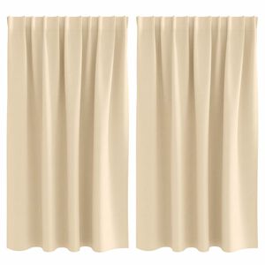 vidaXL Kardinad r&otilde;ngastega 2 pcs cream 140 x 140 cm Pol&uuml;ester