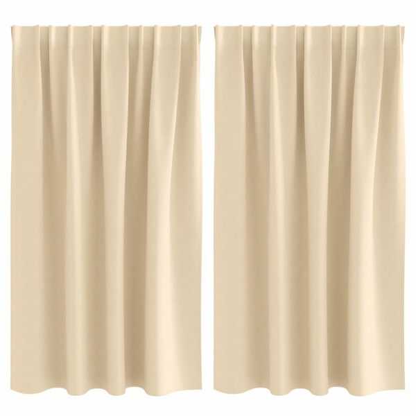 vidaXL Kardinad r&otilde;ngastega 2 pcs cream 140 x 140 cm Pol&uuml;ester