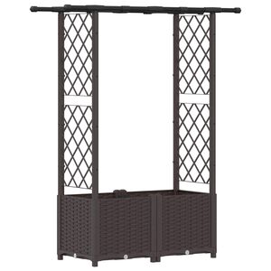 vidaXL T&otilde;stetud Padi Kase ja Katusega Pruun 124,5 x 40 x 136 cm PP