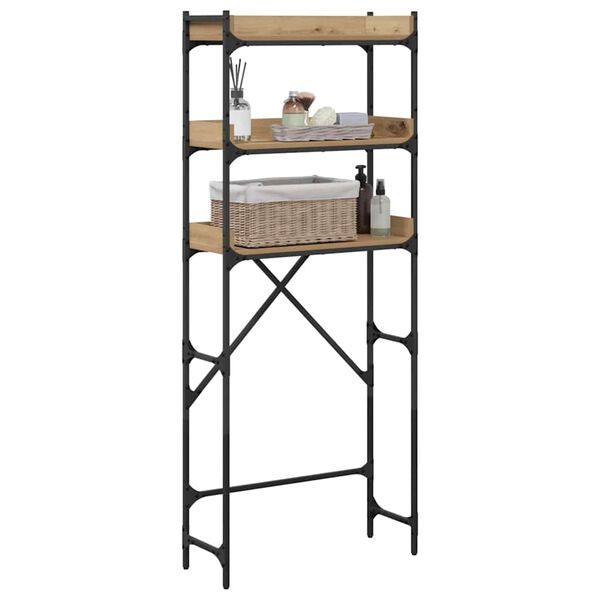 vidaXL Pesumasina riiul riiuliga K&auml;sit&ouml;&ouml;puu 67 x 25 x 163 cm Tehispuit