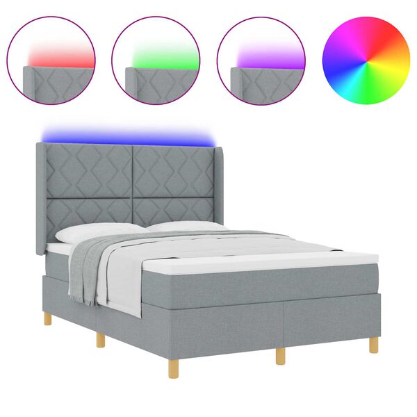 vidaXL Karbi vedrumadrats madratsiga Helehall 140 x 200 cm kangas