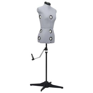 vidaXL reguleeritav kleidimannekeen, naine, hall, S, suurus 33-40