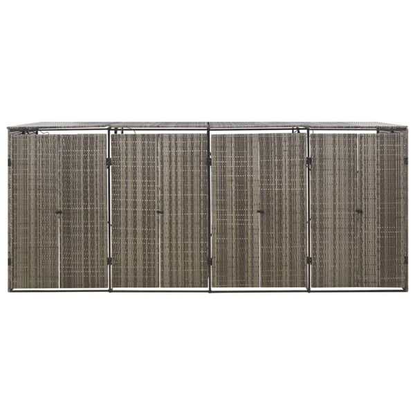 vidaXL nelja pr&uuml;gikasti kuur, hall, 274 x 80 x 117 cm, pol&uuml;rotang