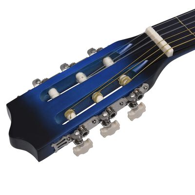 vidaXL 12-osaline klassikalise kitarri komplekt 6 keelega, sinine 38''