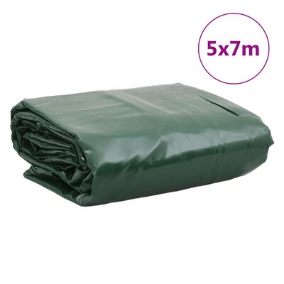 vidaXL present, roheline, 5 x 7 m, 650 g/m²