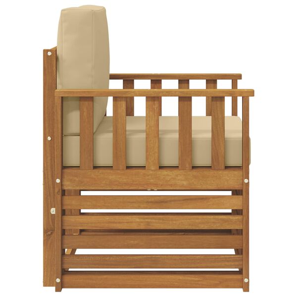 vidaXL V&auml;li diivanikomplekt Tugev akaatsiapuit ja pol&uuml;ester Neutraalne