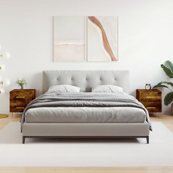 vidaXL &ouml;&ouml;kapid 2 tk, suitsutatud tamm, 40 x 35 x 47,5 cm, tehispuit