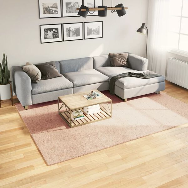 vidaXL vaip HUARTE, l&uuml;hikese narmaga, pestav, kahvaturoosa, 200x280 cm