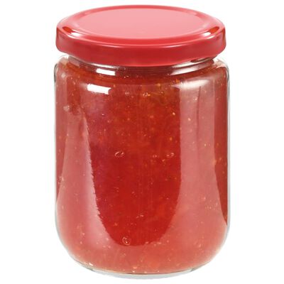 vidaXL klaasist moosipurgid punaste kaantega 96 tk, 230 ml