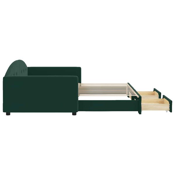 vidaXL diivanvoodi v&auml;ljat&otilde;mmatava osaga, tumeroheline 100x200 cm samet