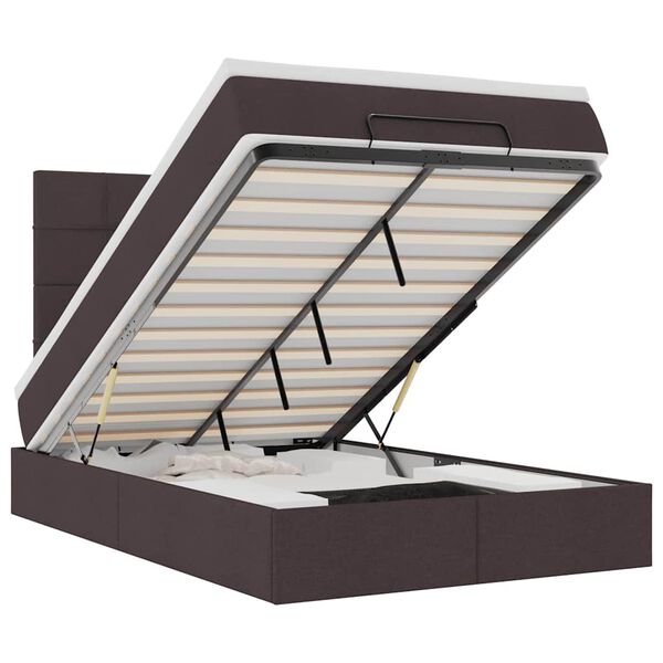 vidaXL ottomani voodi madratsiga, tumepruun, 120x190 cm, kangas