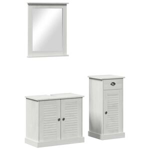 vidaXL Vannitoa m&ouml;&ouml;bleset sahtliga uksega 3 pcs Antikvalge Tahke m&auml;nd